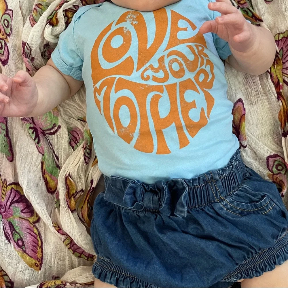 Cat & Jack Denim Diaper Cover with Bow